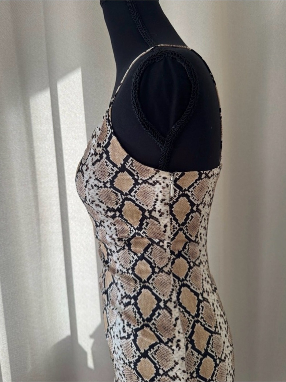 Caroline Constas Silk Snake Print Maxi Dress XS Bodycon Elegant - Picture 7 of 8
